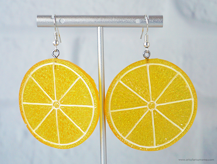 Resin Lemon Slice Earrings