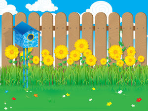 cartoon flower garden | Wallpapers