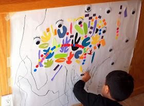 using markers on matisse mural 