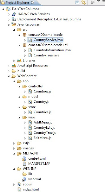 ExtJs 4 Tree Grid with checkboxes and menu options using Java Servlet, JSON and MySQL