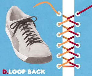 Mengikat tali sepatu gaya loop back 