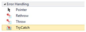 The TryCatch activity in the Toolbox