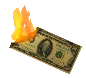 Money Burning Moving Animation
