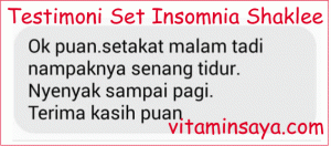 Maksud Insomnia Sukar Tidur Malam Set Shaklee dan Testimoni