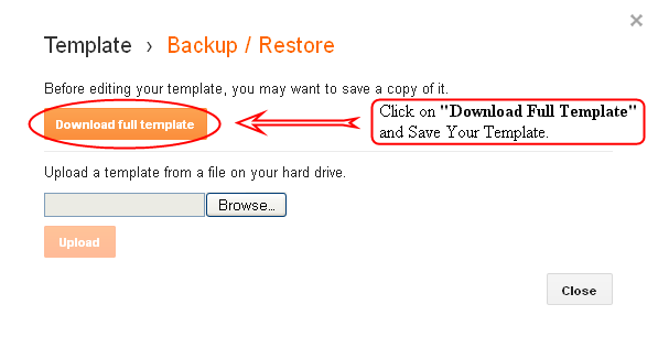 Backup Your Blogger Template