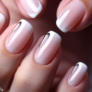 French curve manicure nail art design