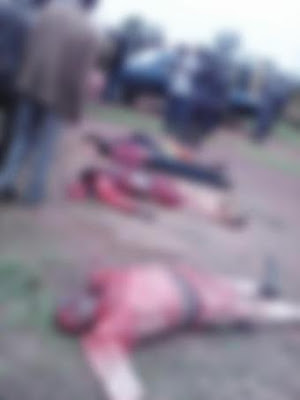  Photos: Five people killed by gunmen on their way to a market in Plateau State The story as narrated by Minority Report NG. At around 8am yesterday August 31st, 5 indigenes of Tanti in Bokkos LGA of Plateau State, comprising of 3 men and two women set out to Mai Katako market in Bokkos. One of the women had her 3 month old baby with her.  The group was attacked before they got to the market. The gunmen shot the 5 adults and the baby and hacked the faces of the adults with machetes. According to him, the baby survived and is currently receiving proper medical attention in a hospital. See photos of those slaughtered after the cut...