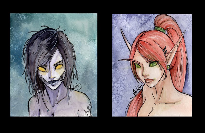 how to draw world of warcraft characters. portraits of my my world of