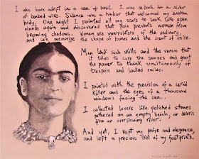 "The Incantation of Frida Kahlo" by F. Lennox Campello Charcoal and conte on paper 20x24 inches, c. 2020