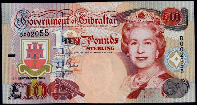 Gibraltar Banknotes 10 Pounds banknote 2002 Queen Elizabeth II