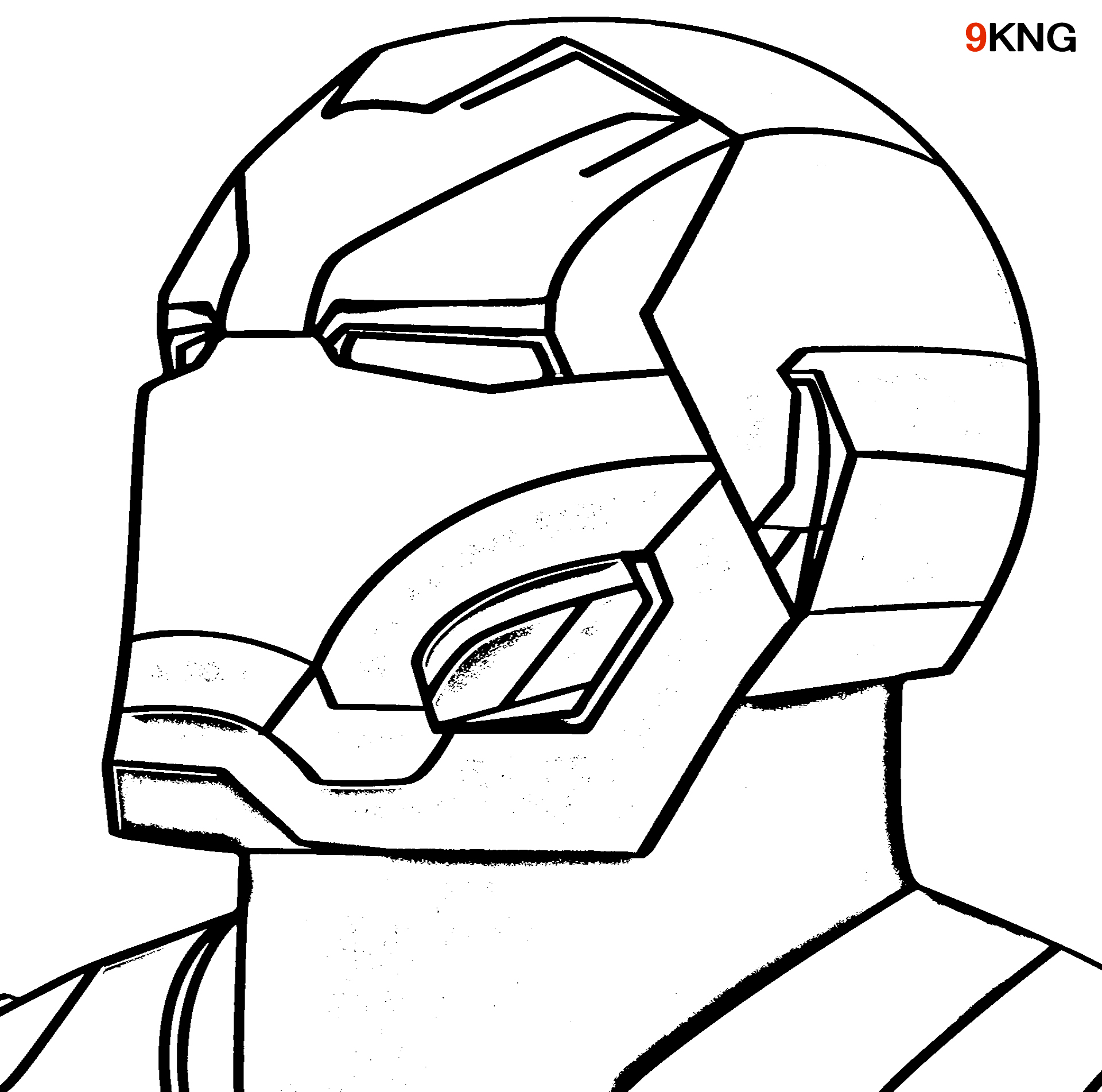 Iron Man Kopf zum Ausmalen - 9KNG