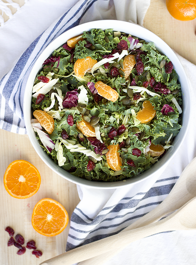 Holiday Kale, Cranberry, and Orange Salad