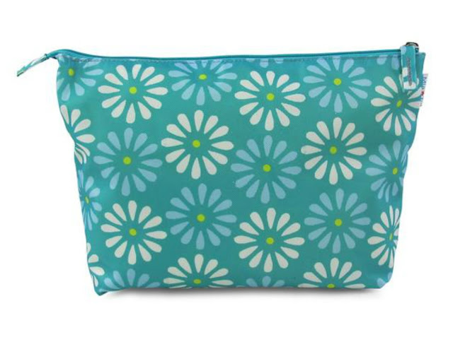 Mia Tui Beau make up bag, green with contrasting white and green fllowers