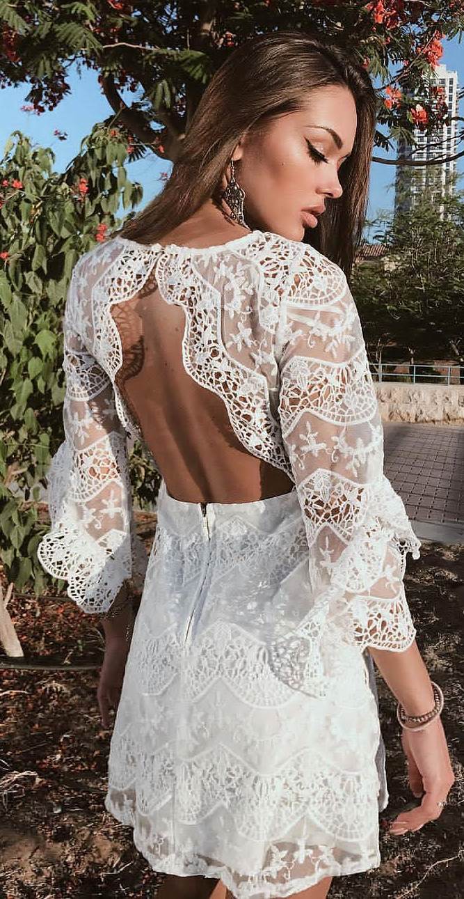 beautiful white lacer dress