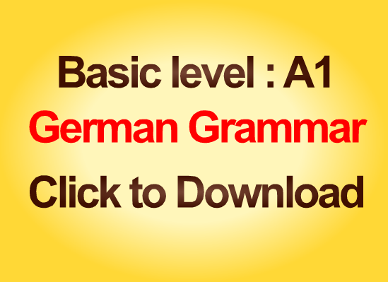 German Grammar A1 : Basic Level : Deutsche Grammatik Stufe A1 kostenlos pdf