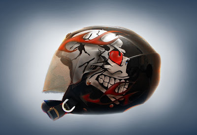 2011 Airbrushed helmet skull design 1