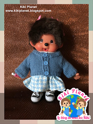 kiki monchhichi doll handmade fait main knitted pull sweater vêtement poupée