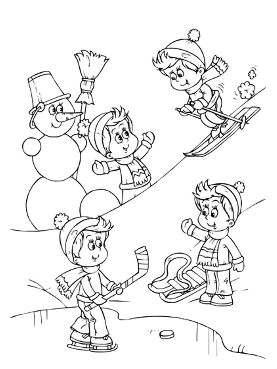 Download Sports Photograph Coloring Pages Kids: Winter Sports Coloring Pages Sheets