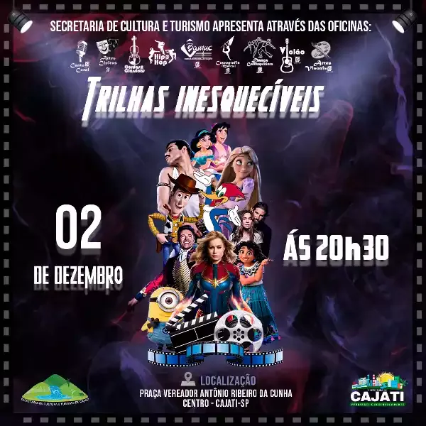 Participe do Espetáculo Trilhas Inesquecíveis no dia 2 de Dezembro em Cajati