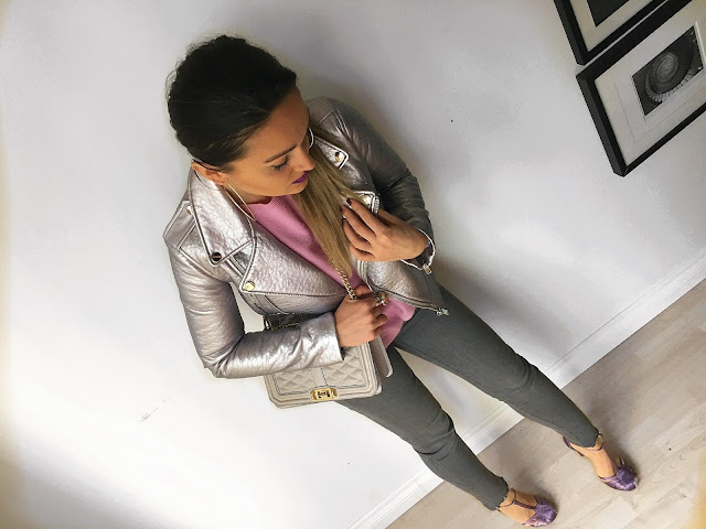 Life in your 30s, what is life about, how to get through tough time, fashion art, blush colors outfit, metallic jacket, metallic moto-jacket, biker jacket, metallic biker jacket, grant jeans, how to wear metallics, toronto blogger, fashion canadians, canadian fashion bloggers