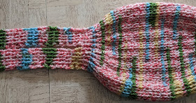 Sweet Nothing Crochet free crochet pattern blog, free crochet pattern for a turban cap, photo detail of strips for cap,