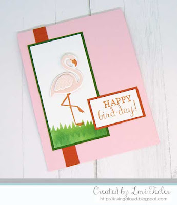 Flamingo Birthday card-designed by Lori Tecler/Inking Aloud-stamps and dies from Reverse Confetti