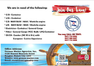 job vacancy at container vessel