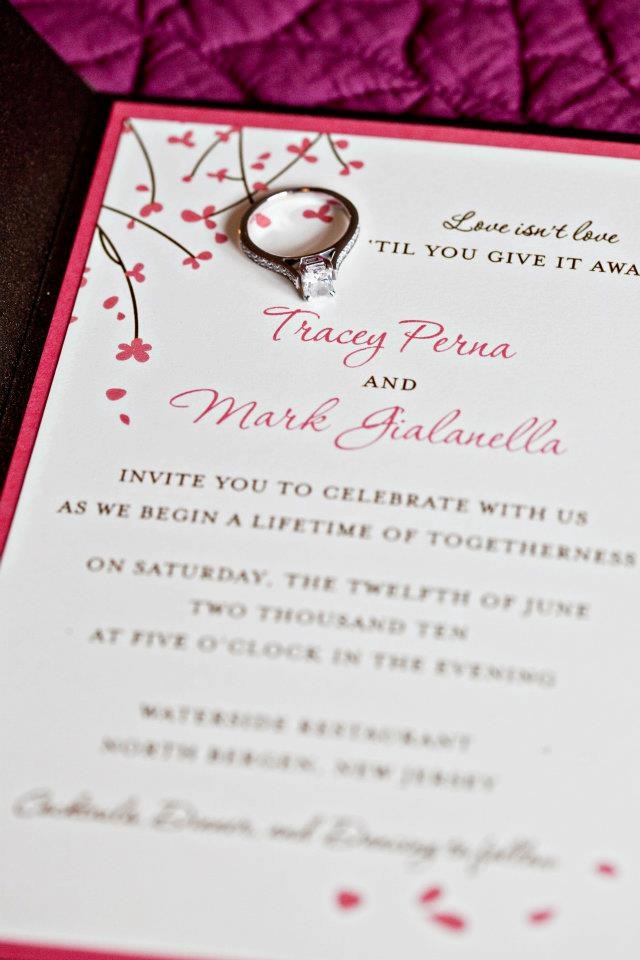 brown and pink wedding invitation ideas