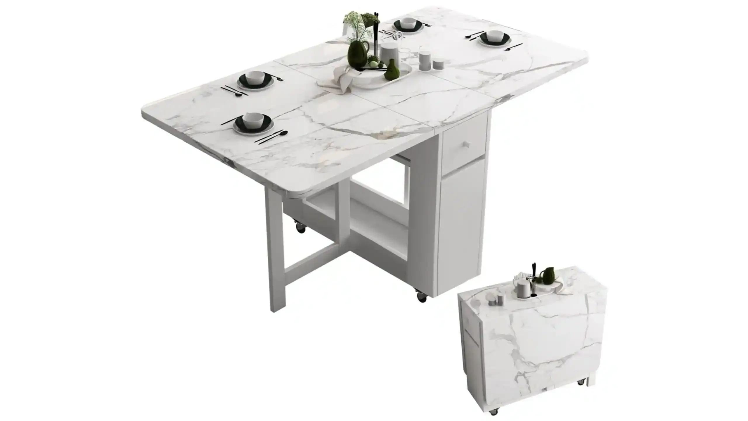 Folding Expendable Space Saving Dining Table