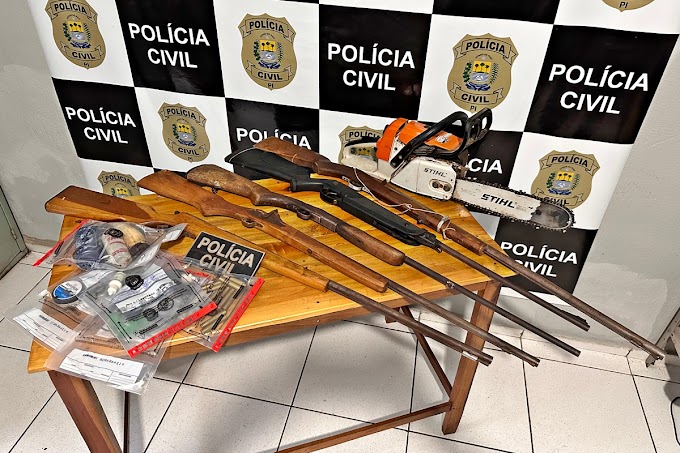 Ação policial em Cocal/PI e Granja/CE resulta na apreensão de armas de fogo e na detenção de dois homens