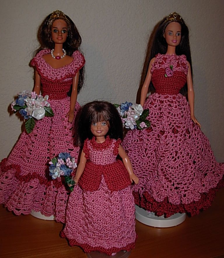 I made the gowns for the bridesmaids and the flower girl first
