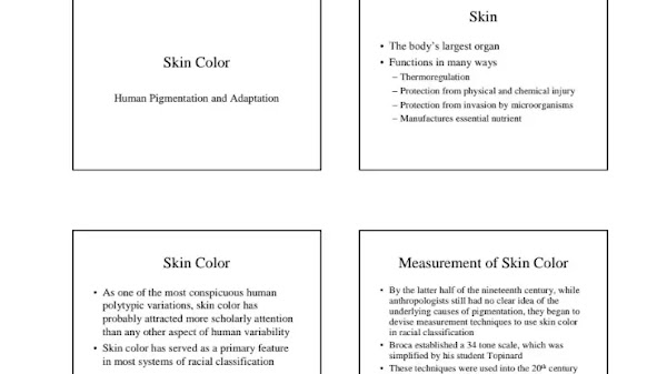 Skin Color Human Pigmentation and Adaptation PDF | PPT