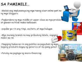 Over the years, the Filipino culture drastically changes. Now, seldom or none that we can see the "Maria Clara" image among women. Everyone is attached to their gadgets, even children, that they do not play physical games anymore. With the rise of technology and emergence of computer/internet age, customs, traditions, and values of the Filipinos are slowly deteriorating.   Home  The absence of parents in a third of homes and the increasing role of schools in instilling values.   The social disorders associated with the increasing absence of parents in the lives of their children (drugs, child sex abuse, teen pregnancy, among others).   The change in the boundaries and sequence of love, marriage, sex and family.   The rise in the number of single parents.   The trend towards late marriages and smaller families.   The upgraded role of music as surrogate companion.   The rise of “adultescents” (a play of the words adult and adolescent). They are also called the Peter Pan generation, or the 30-something adults who are still single and without kids, mortgages and responsibilities.  The rise of stay-at-home “housebands” looking after children and house needs.   More men becoming purchase decision-makers of grocery products (the mansumers).   The increasing ratio of people 40 years old and above wanting to take control of their health.  Advertisements   Work  The desire to migrate and the rise of middle class among overseas Filipino workers (OFW).   The expanding number of call center workers and their odd working hours to conform to working time abroad.   The vanishing breed known as househelps.   The desire of senior citizens to have second careers.   Women  The increasing role of women in the workforce due to better education and social equality.   The increasing number of millennial women who do not know how to cook nor cook as well as their moms.   Women have become more liberal when it comes to their sexual and relationship behaviors (including promiscuity).   Communication   The emergence of cheap smartphones.   People relying more and more on free texting via apps such as Line and Messenger.   The reemergence of voice calls, thanks to features from apps like Whatsapp and Viber.   The continuing shift of advertising from traditional to digital.   Owning multiple mobile phones.   We have become more accepting of foreign cultures (American music, Korean pop and television shows, Indian yoga, Chinese feng shui, Japanese anime).   The swelling number of netizens and their reliance on online tools to keep in touch.   Opinions are shaped not just by watchdogs, but also by strangers in social media.   The openness to talk to strangers and fellow customers.   The emerging consciousness of people to self-organize and help others in times of natural disasters.   Technology   The increasing reliance on tech-based solutions to manage personal life and work.   The rise of omnichannel.   More online activists are creating noise.   The rise of virtual reality and augmented reality.   Shopping   The increasing influence of online celebrities like bloggers.   The middle and upper class condemning non-environment friendly products and practices.   “Tingi” (small portions), sachets, “lista” (credit) and “four-gives” installment style of payment will always be popular.   Value brands and private labels are becoming patronized. These include SM Bonus, National Book Store’s Best Buy, HBC’s personal care products.   The openness to try new brands, including generic drugs or alternative health remedies.   The continued growth of microfinancing options.   Channel   Relying more on deliveries (for food, medicine, car batteries, LPG, etc).   The increasing preference for smaller store formats.   Convenience stores as go-to for fast food.   The growing popularity of multilevel marketing.   Lifestyle   The demanding lifestyle of the working class leading to stress and lack of sleep.   The growing consciousness for planning discretionary time.   The desire to buy new gadgets and spend on travel.   The frequent visit to malls as instant escape.   The increasing dominance of point-of-purchase activities (packaging, display, sampling, etc).   Expansive food knowledge, instead of owning expensive cars, as a sign of sophistication.   The use of visual communication like emojis and memes.   Buying preferences   Shifting priorities—from ownership to access (like car sharing).   Knowing the importance of skin care, not just owning good cosmetics.    We hope the list above (which will keep growing) can help trigger new insights and allow you to spot and exploit the next big 