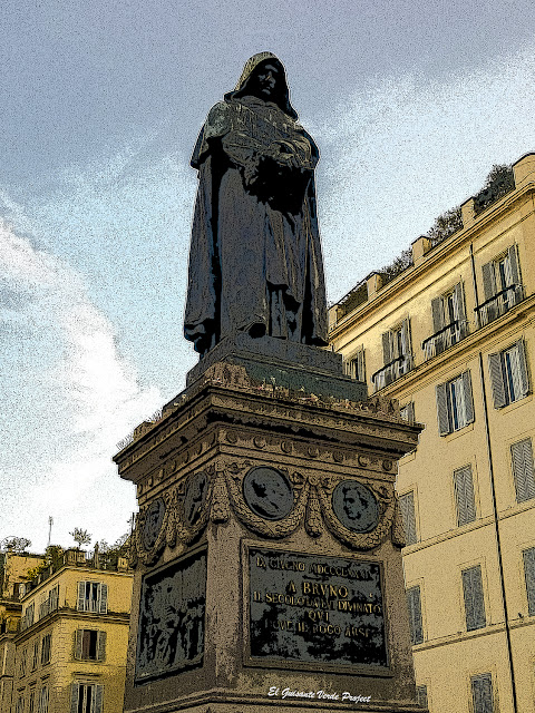 Giordano Bruno en Campo dei Fiori - Roma, por El Guisante Verde Project