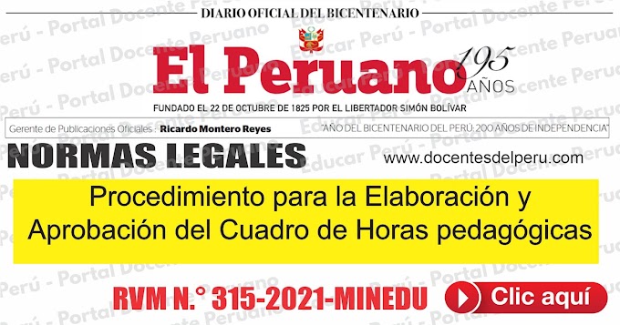 Procedimiento para elaboración y aprobación del cuadro de distribución de horas pedagógicas