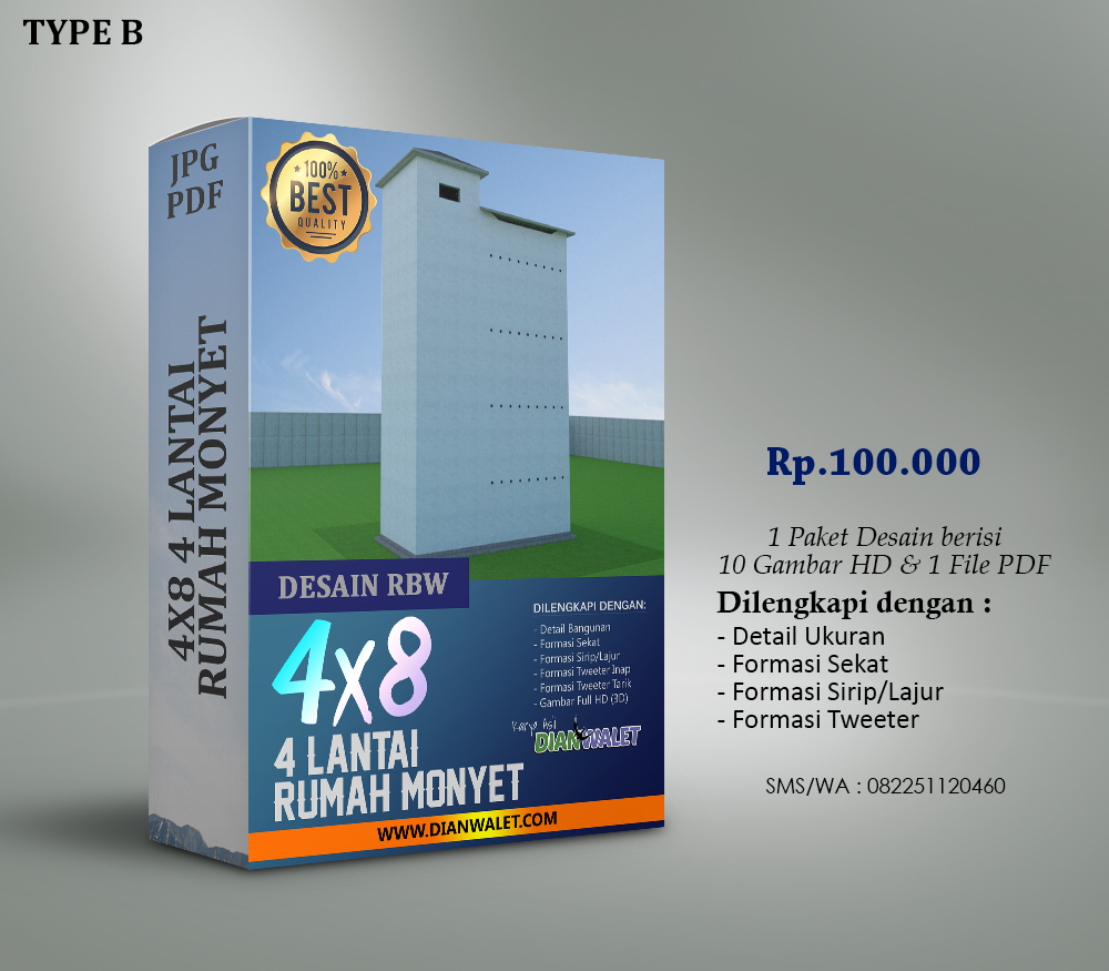 Desain Rumah Burung Walet 4x8 4 Lantai Premium Dian Walet