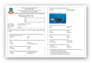 Soal UAS Bahasa Indonesia KTSP Kelas 3 Semester 1