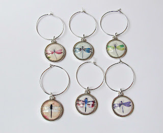 image wine glass charms set wineglass dragonfly dragonflies handmade domum vindemia