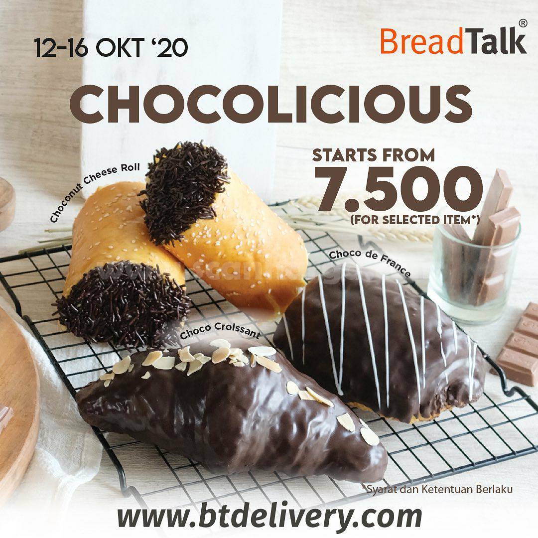 Promo BREADTALK Chocolicious All Chocolate Flavors Starts from 7.500