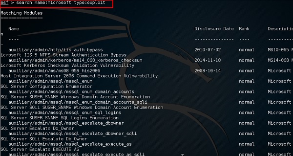 Metasploit - Kali Linux - solution rider