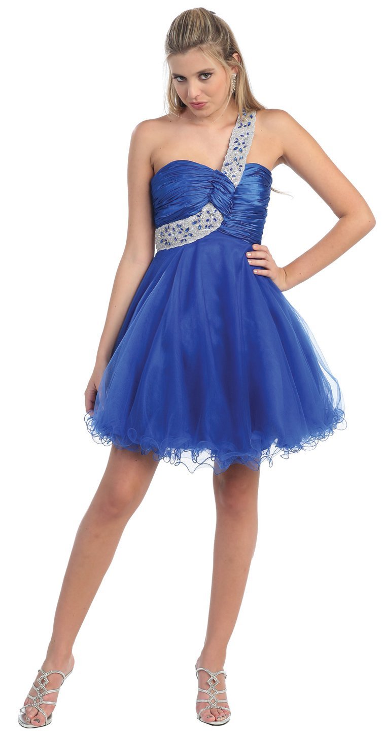 One Shoulder Cocktail Party Junior Prom Dress #2709