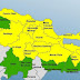 Alerta amarilla para 16 provincias y verde para 12; vaguada y onda tropical inciden en el país.