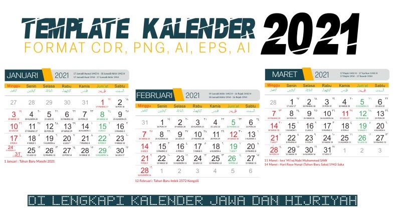 Template Kalender  2021  CDR PNG AI PSD PDF Gratis 100 