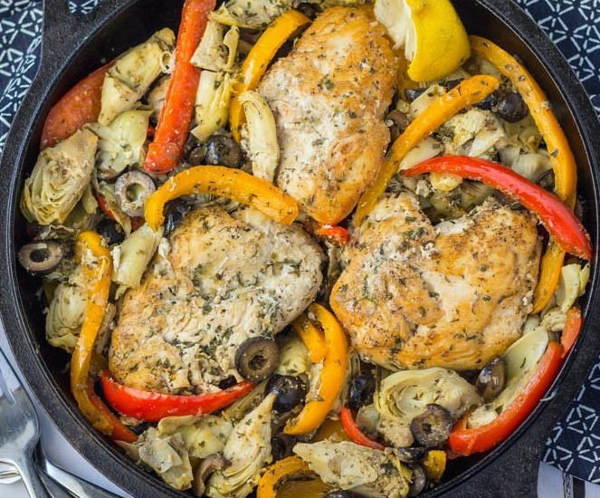 KETO GREEK CHICKEN SKILLET