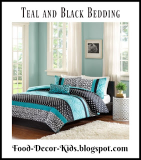 Teal and Black Bedding for a Teal and Black bedroom