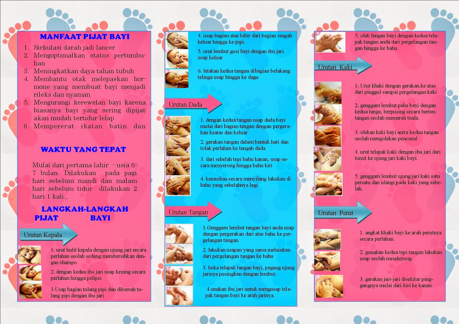Kesehatan: contoh leaflet cara-cara pijat bayi