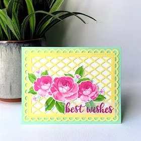 Sunny Studio Stamps: Everything's Rosy Frilly Frame Dies Customer Card by Jamie