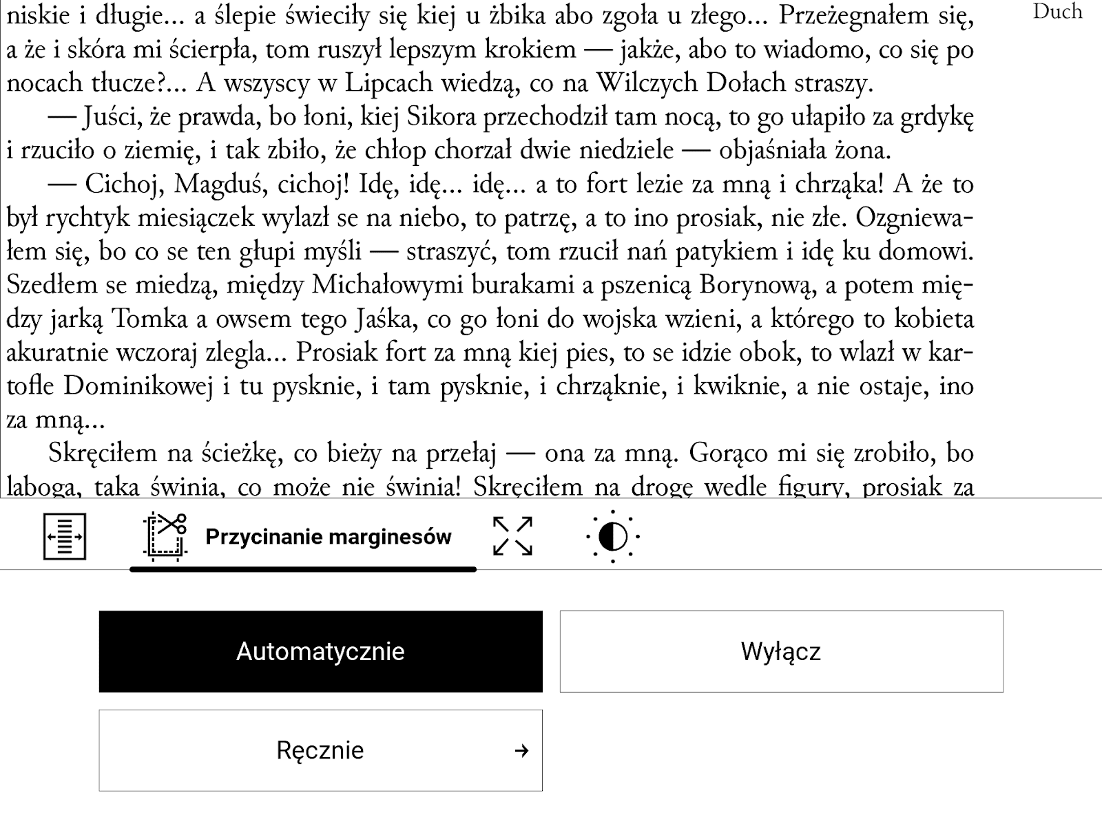 PocketBook InkPad 4 – automatyczne przycinanie marginesów