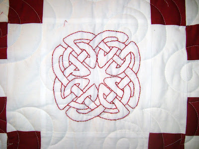 red white quilt