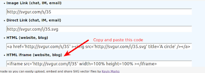 Iframe code for SVG file on svgur